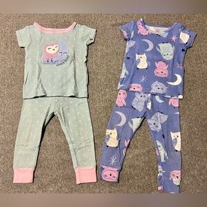 Girls' Owl Print 2-Pack Pajama Set - Toddler Girls 2-Piece Pajamas, size 12